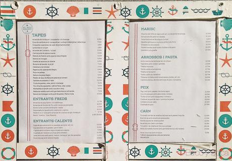Carta de tapas y arroces Nou Cal Ramonet baco y boca