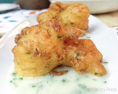 buñuelos de bacalao Nou Cal Ramonet baco y boca