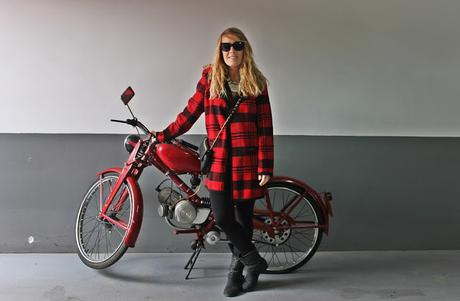 Red Tartan + Moto Guzzi