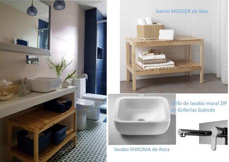 encimera de microcemento blanco con lavabo Khroma de Roca