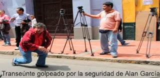 Desesperación en la escopeta de doble cañón: SEGURIDAD DE ALAN GARCÍA AGREDIÓ A  CIUDADANO QUE LE GRITO “CORRUPTO”