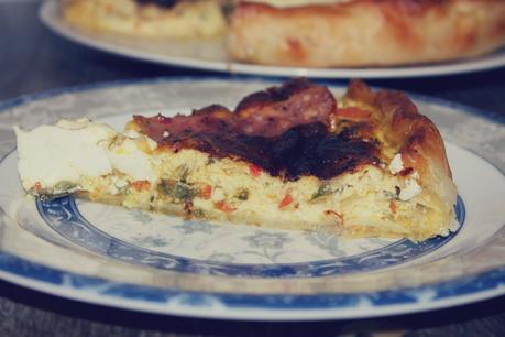 CREMA DE CALABAZA CON MASCARPONE & QUICHE DE VERDURAS CON BACON  Y  RICOTTA