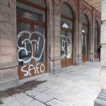 Daño al patrimonio de San Luis Potosí: grafitean los Arcos del Edificio Ipiña