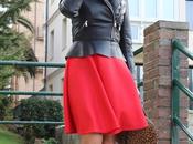 looks falda roja collar dresslink