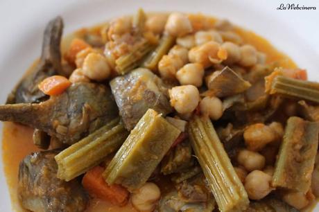 Receta de garbanzos con alcachofas Receta de garbanzos con alcachofas