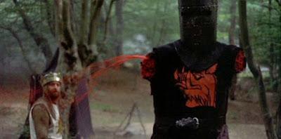 black knight monty python holy grail caballeros mesa cuadrada caballero negro tis but a scratch solo es un rasguño