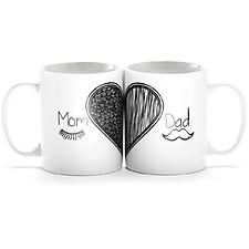 set de tazas mama y papa para regalar