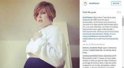 Tania Llasera muestra su 'barriguita post parto'