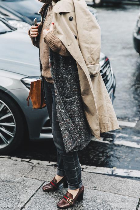 PFW-Paris_Fashion_Week_Fall_2016-Street_Style-Collage_Vintage-Layers-Trench-Gucci_Shoes-