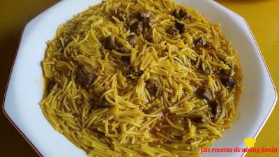 TERNERA CON FIDEOS DE MI AMIGA CINTA DEL ROCIO