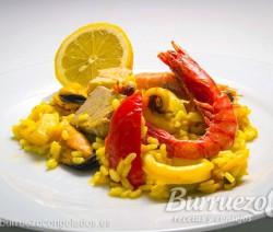 Arroz con pescado y marisco de Burruezo congelados