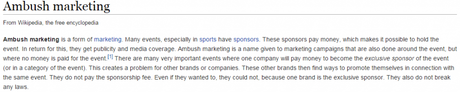 Ambush marketing en wikipedia