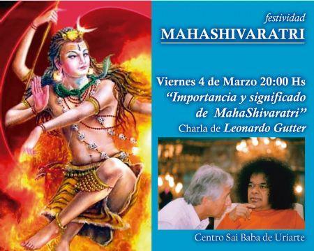 MAHASHIVARATRI - Viernes 4 Charla de Leonardo Gutter  - Domingo 6 Cantos a Shiva - Lunes 7 La Gran Noche de Shiva