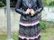 Vestido largo rosa negro