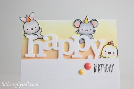 Partial die cutting Happy Birthday card