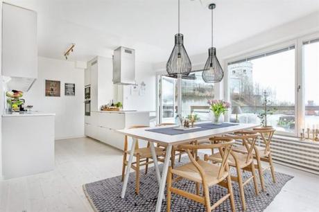 Natural y de contrastes cocina blanca