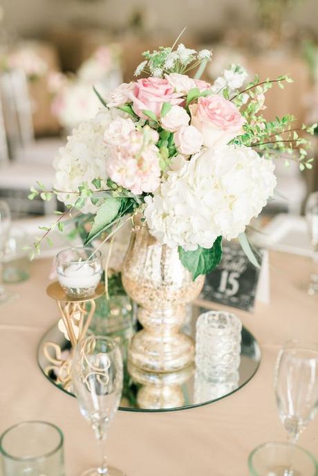 white and pink wedding #centerpiece @weddingchicks: 