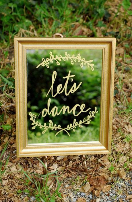 Write on framed mirrors in metallic chalk marker for unique party or wedding signage.: 