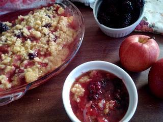 Crumble de Moras, Manzana y Lichas