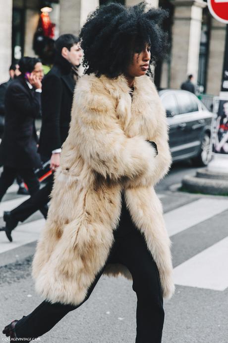 PFW-Paris_Fashion_Week_Fall_2016-Street_Style-Collage_Vintage-Julia_sarr_jamois-Fur_Coat-