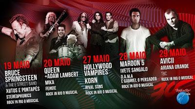 Rock in Rio Lisboa 2016: Bruce Springsteen, Queen + Adam Lambert, Maroon 5, Hollywood Vampires, Korn, Mika...