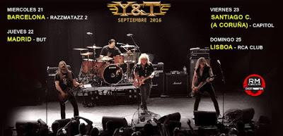 Y&T en septiembre en Barcelona, Madrid y A Coruña