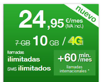 Amena, por tiempo limitado, engrosa los datos de su oferta tope gama con hasta 10GB