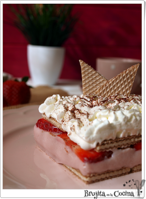 Lasaña de fresas con nata