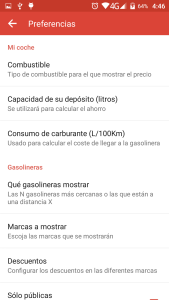 Tus preferencias en combustible