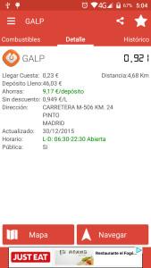 Detalle de la gasolinera