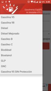 Filtra por tipo de combustible