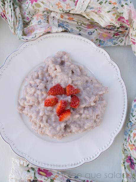 Risotto de fresas. Risotto alle fragole