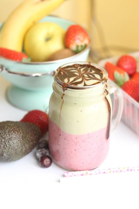 Smoothie doble sabor en capas