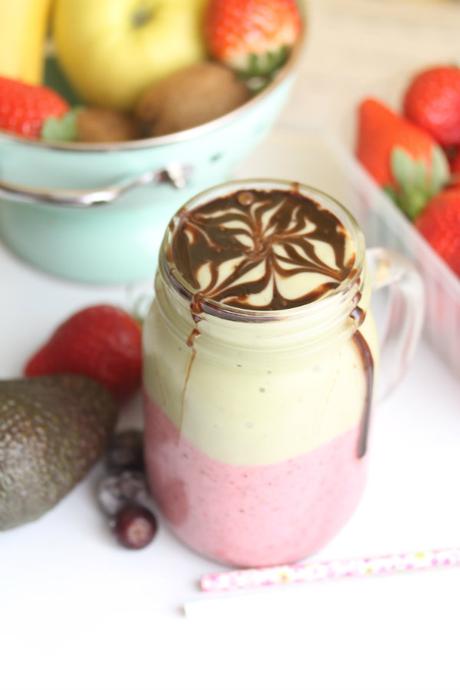 Smoothie doble sabor en capas Smoothie doble sabor en capas