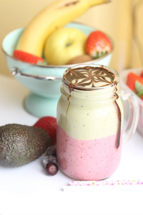 Smoothie doble sabor en capas Smoothie doble sabor en capas