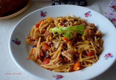 Fideos con carnes de cocido #ReciclandoSabores Fideos con carnes de cocido #ReciclandoSabores