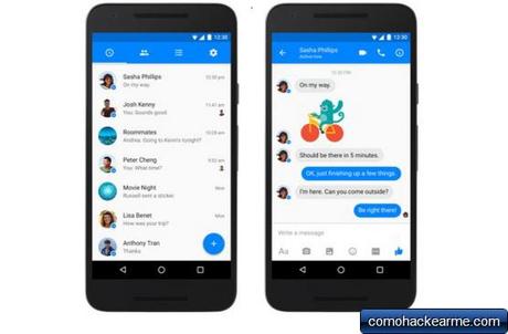 la nueva interfaz de Facebook Messenger para Android