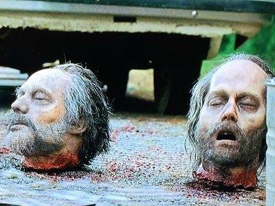Cabezas de Greg Nicotero y Johnny Depp en 'The Walking Dead'