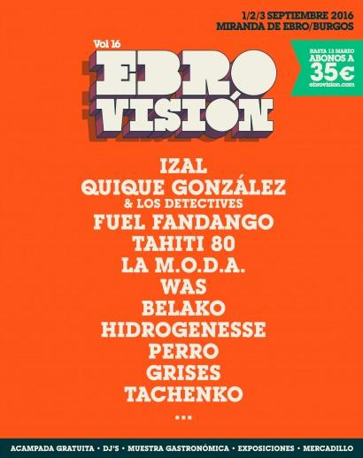 Ebrovisión 2016, confirmaciones