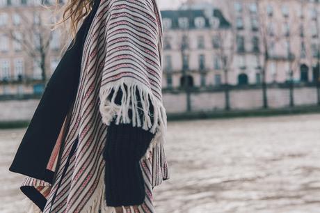 Collage_Vintage_Outfit-Maje_Exclusive-Poncho-Striped-Black-Celine_Boots-Street_Style-PFW-63