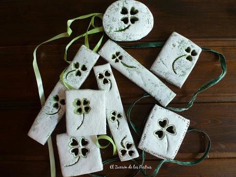 Galletas Tréboles en Madera Envejecida San Patricio´16