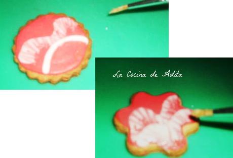 Galletas  glaseadas, con la técnica de barrido