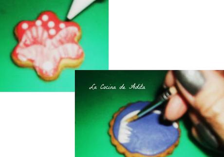 Galletas  glaseadas, con la técnica de barrido