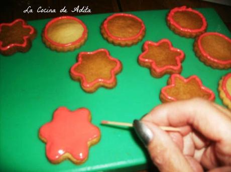 Galletas  glaseadas, con la técnica de barrido