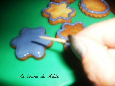 Galletas  glaseadas, con la técnica de barrido
