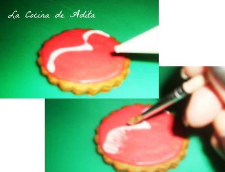 Galletas  glaseadas, con la técnica de barrido