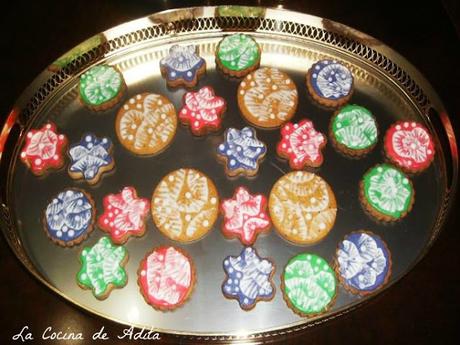 Galletas  glaseadas, con la técnica de barrido