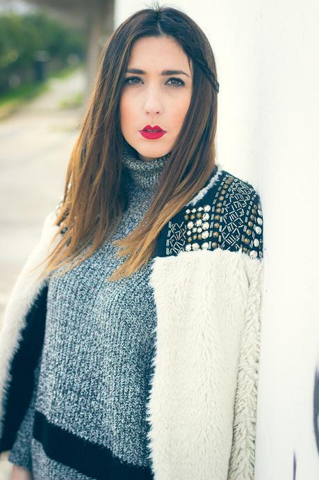 studed fur coat studed fur coat