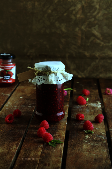 Mermelada de frambuesas y rosas