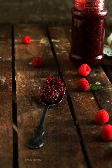 Mermelada de frambuesas y rosas